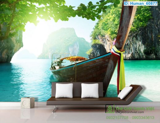 tranh dán tường 3d cảnh biển