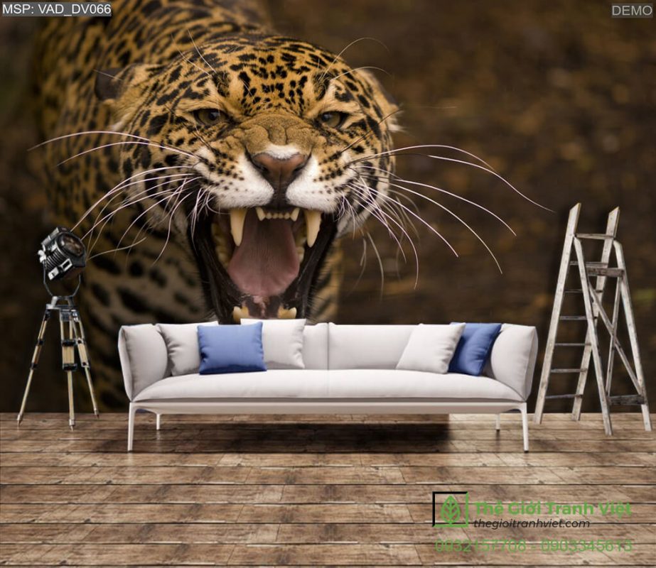 tranh dán tường 3d động vật