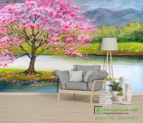 tranh dán tường 3d sơn dầu