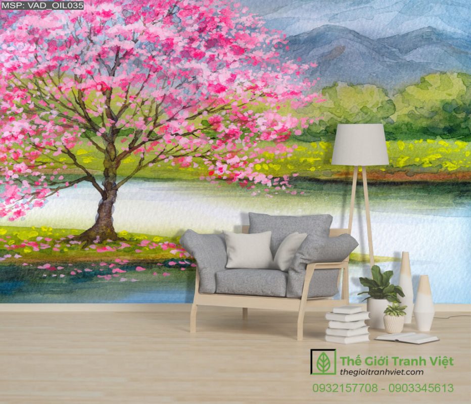 tranh dán tường 3d sơn dầu